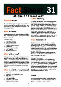 Fatigue and Recovery.indd