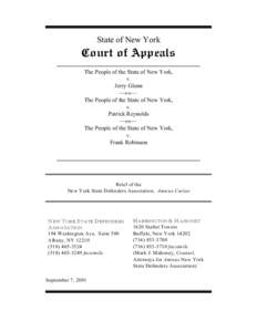 State of New York  Court of Appeals The People of the State of New York, v. Jerry Glenn