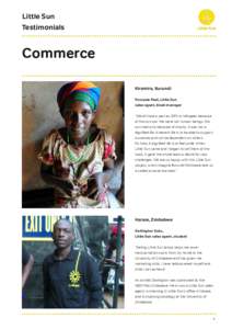 Little Sun Testimonials Commerce Kiramira, Burundi Pascasie Redi, Little Sun