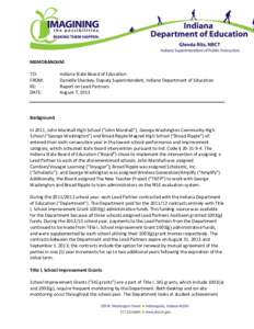 Broad Ripple Village /  Indianapolis / School Improvement Grant / Response to intervention / Indiana / Education / Indianapolis Public Schools / Broad Ripple High School