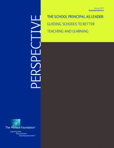 The School Principal as Leader: Guiding Schools to Better Teaching and Learning