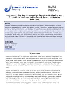 Community Garden Information Systems: Analyzing and Strengthening Community-Based Resource Sharing Networks