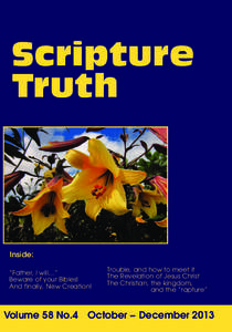 Scripture Truth Inside: “Father, I will…” Beware of your Bibles!