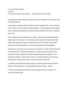 Microsoft Word - June Yoder Press Release