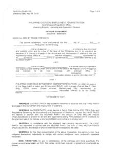 Page 1 of 4  FM-POEA 03-IR-01G Effectivity Date: May 16, 2012  PHILIPPINE OVERSEAS EMPLOYMENT ADMINISTRATION