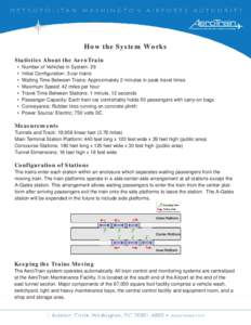 How the System Works Statistics About the AeroTrain • • • •