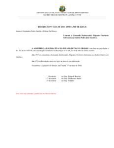 ASSEMBLEIA LEGISLATIVA DO ESTADO DE MATO GROSSO SECRETARIA DE SERVIÇOS LEGISLATIVOS _____________________________________________________________________________________________________________________________ _________