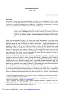 A alteridade vivida na fé♦ Gn 18, 1-16 Ir Carmem Lussi, mscs∗ Introdução Em um breve volume sobre as migrações à luz da Palavra de Deus, publicado pelo CSEM há mais de 10 anos, João Abelardo Mata Guevara, um 