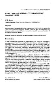 Journal of Thermal Analysis and Calorimetry, Vol[removed]334  SOME THERMAL