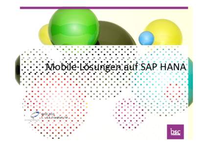 Mobile Lösungen auf SAP HANA  IMCC 2013 5. – 6.6. Frankfurt / M  Ihr Referent