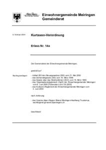Microsoft Word - Kurtaxen-Verordnung Erlass Nr. 14a _9.2.04 sat_.doc