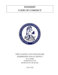STUDENT CODE OF CONDUCT WEST ORANGE-COVE CONSOLIDATED INDEPENDENT SCHOOL DISTRICT 505 15th STREET