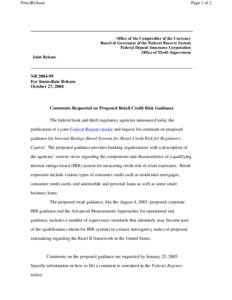 Notice of proposed rulemaking / Federal Register / Rulemaking / Credit / Politics of the United States / Government / Financial regulation / United States administrative law / Basel II / Office of the Comptroller of the Currency