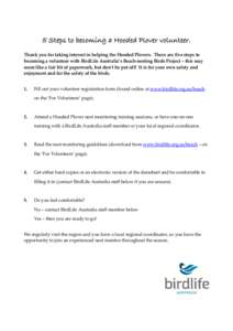 Microsoft Word - 5 Steps to becoming a Hooded Plover volunteer BirdLife Australia _2_.doc