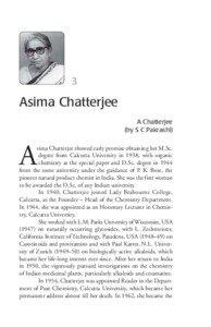 3  Asima Chatterjee