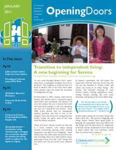 JANUARY 2011 A Community Newsletter Published by