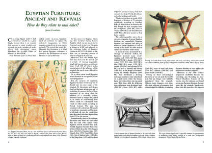EGYPTIAN FURNITURE: ANCIENT AND REVIVALS How do they relate to each other? James Goodwin  ‘