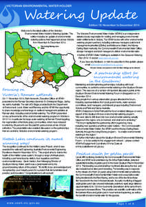 VICTORIAN ENVIRONMENTAL WATER HOLDER  Watering Update Edition 18: November to December 2014