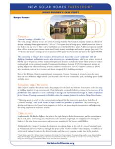 N E W S O L A R H O M E S PA R T N E R S H I P home builder’s case study Grupe Homes Project