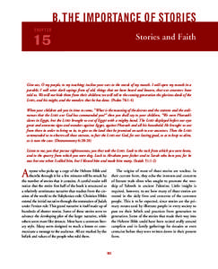 B. the importance of stories Chapter 15  Stories and Faith