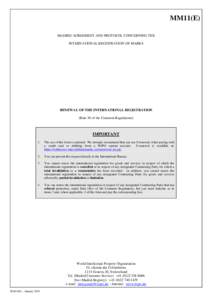 Form MM11 (Madrid Agreement Concerning the International Registration of Marks