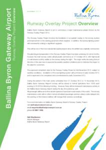 Runway Overlay Project Overview  Ballina Byron Gateway Airport october 2013