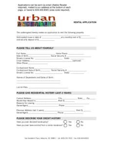 Send Application via Email  Print and Fax Application Reset Form  RENTAL APPLICATION