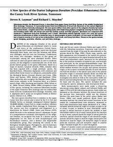 Copeia 2009, No. 1, 157–170  A New Species of the Darter Subgenus Doration (Percidae: Etheostoma) from