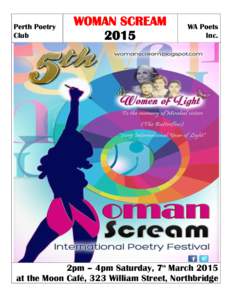 Perth Poetry Club WOMAN SCREAM 2015