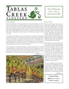 Tablas Creek Vineyard Newsletter: December 2008