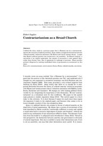 RMM Vol. 4, 2013, 61–66 Special Topic: Can the Social Contract Be Signed by an Invisible Hand? http://www.rmm-journal.de/ Robert Sugden