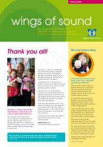 Christmas[removed]wings of sound The magazine for the friends and supporters of the Hear and Say Centre for children who are deaf / hearing impaired and their families