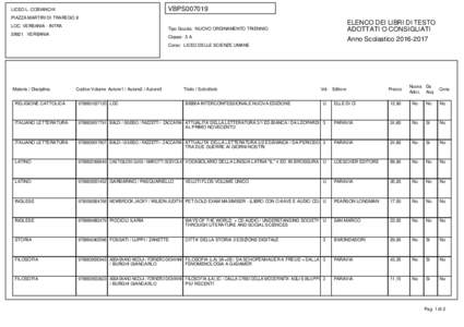VBPS007019  LICEO L. COBIANCHI PIAZZA MARTIRI DI TRAREGO 8 LOC. VERBANIA - INTRA