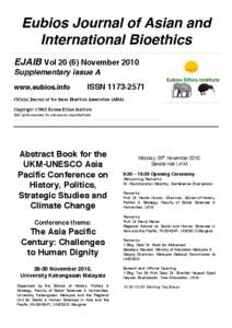 Eubios Journal of Asian and International Bioethics EJAIB VolNovember 2010 Supplementary issue A www.eubios.info