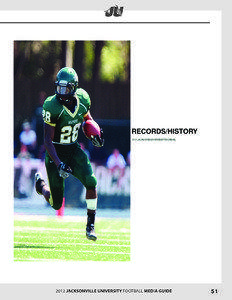 RECORDS/HISTORY 2012 JACKSONVILLE UNIVERSITY FOOTBALL