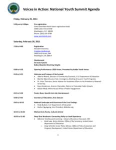 Voices in Action - National Youth Summit Agenda (PDF)