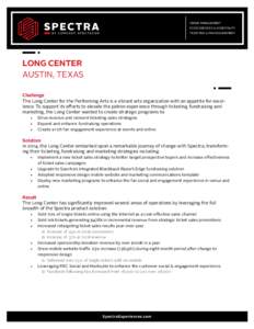 VENUE MANAGEMENT FOOD SERVICES & HOSPITALITY TICKETING & FAN ENGAGEMENT LONG CENTER AUSTIN, TEXAS