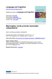 Language and Cognition http://journals.cambridge.org/LCO Additional services for Language and Cognition: