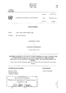 Decision on Request to Initiate Proceedings Against Witness GGH in Niyitegeka for Giving False Testimony Under Solemn Declaration and for Interfering with the Administration of Justice