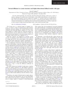 RAPID COMMUNICATIONS  PHYSICAL REVIEW E 78, 060101共R兲 共2008兲 Normal diffusion in crystal structures and higher-dimensional billiard models with gaps David P. Sanders*