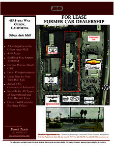 455 STUTZ WAY GILROY, FOR LEASE FORMER CAR DEALERSHIP