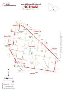 Boundary map of the division of Hotham after the 2010 redistribution