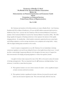 United States federal banking legislation / 107th United States Congress / Auditing / Sarbanes–Oxley Act / United States corporate law / United States securities law / Call report / American Bankers Association / Regulatory compliance / Law / Business / Finance