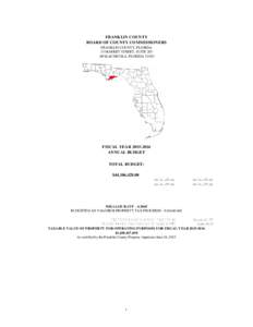 FRANKLIN COUNTY BOARD OF COUNTY COMMISSIONERS FRANKLIN COUNTY, FLORIDA 33 MARKET STREET, SUITE 203 APALACHICOLA, FLORIDA 32320