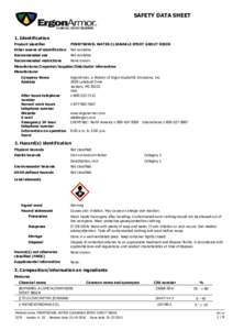 SAFETY DATA SHEET  1. Identification Product identifier  PENNTROWEL WATER CLEANABLE EPOXY GROUT RESIN