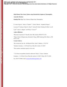 AEM Accepts, published online ahead of print on 30 September 2011 Appl. Environ. Microbiol. doi:[removed]AEM[removed]Copyright © 2011, American Society for Microbiology and/or the Listed Authors/Institutions. All Rights