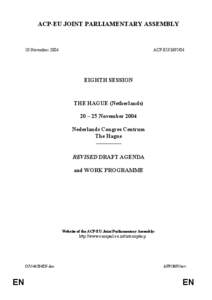 ACP-EU JOINT PARLIAMENTARY ASSEMBLY  10 November 2004 ACP-EU[removed]