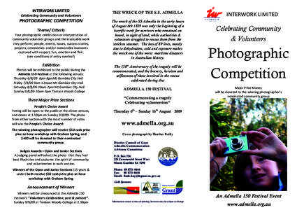 INTERWORK LIMITED   Celebrating Community and Volunteers   PHOTOGRAPHIC COMPETITION   