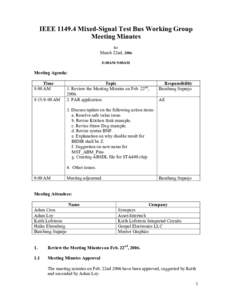 IEEE[removed]Mixed-Signal Test Bus Working Group Meeting Minutes for March 22nd, 2006 8:00AM-9:00AM