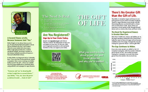 The Gift of Life General Donation Brochure